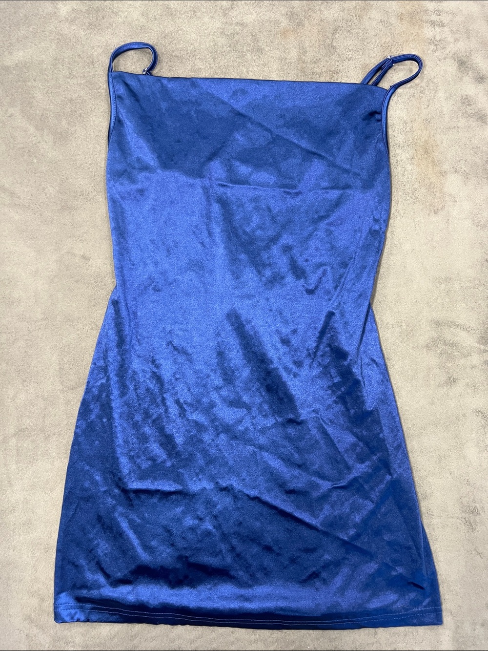 Zaful Navy Blue Satin Cowl-Neck Midi Slip Dress SMALL - Picture 5 of 9